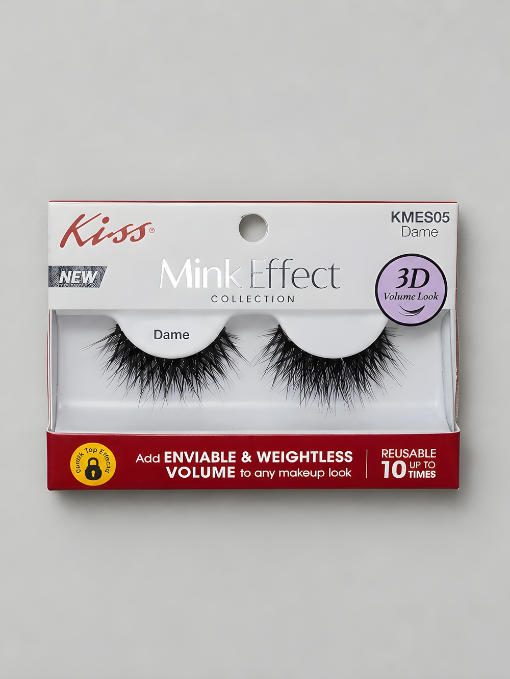 NWT Kiss Dame Mink Effect Collection False Lashes 3D Volume Reusable Up To 10X